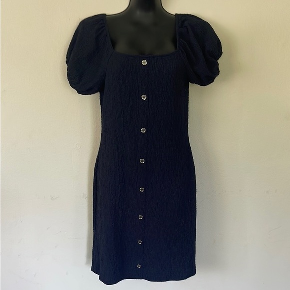 Tommy Hilfiger Blue Puff Sleeve Mini Dress - Picture 1 of 6